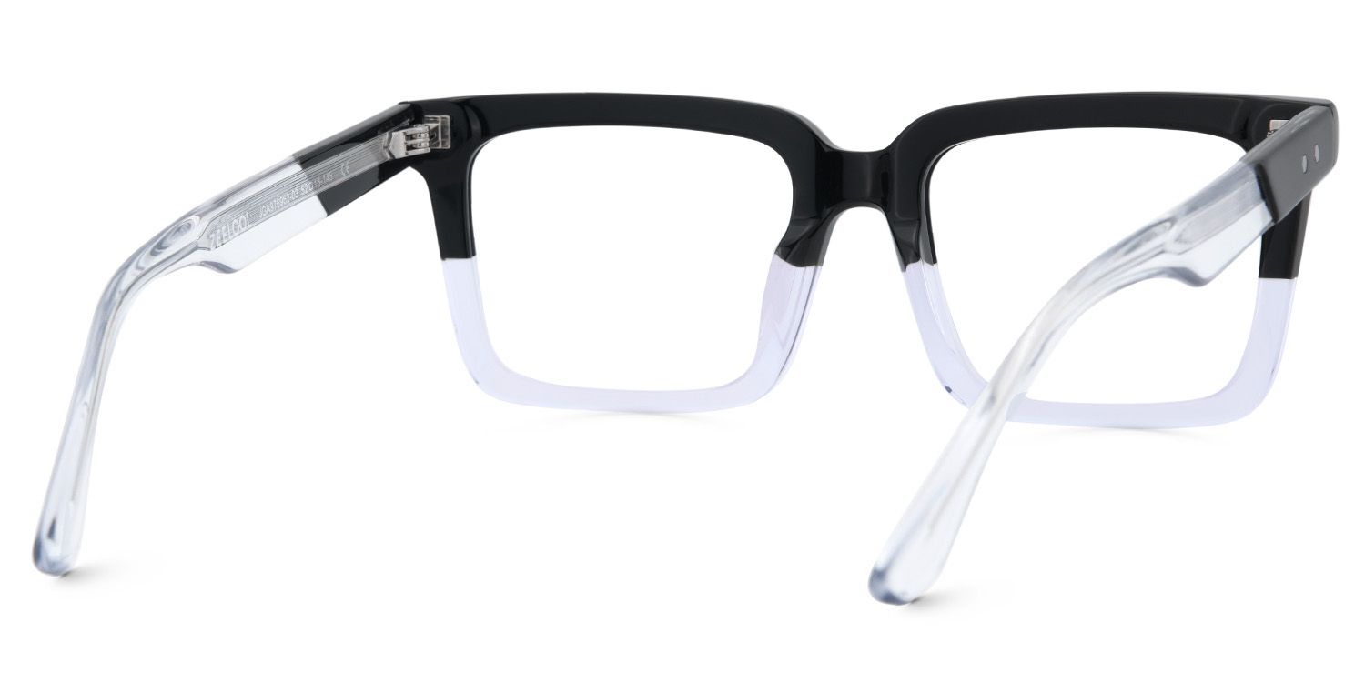Black Clear Square Frame Glasses - Hattie on Sale | ZEELOOL UK4