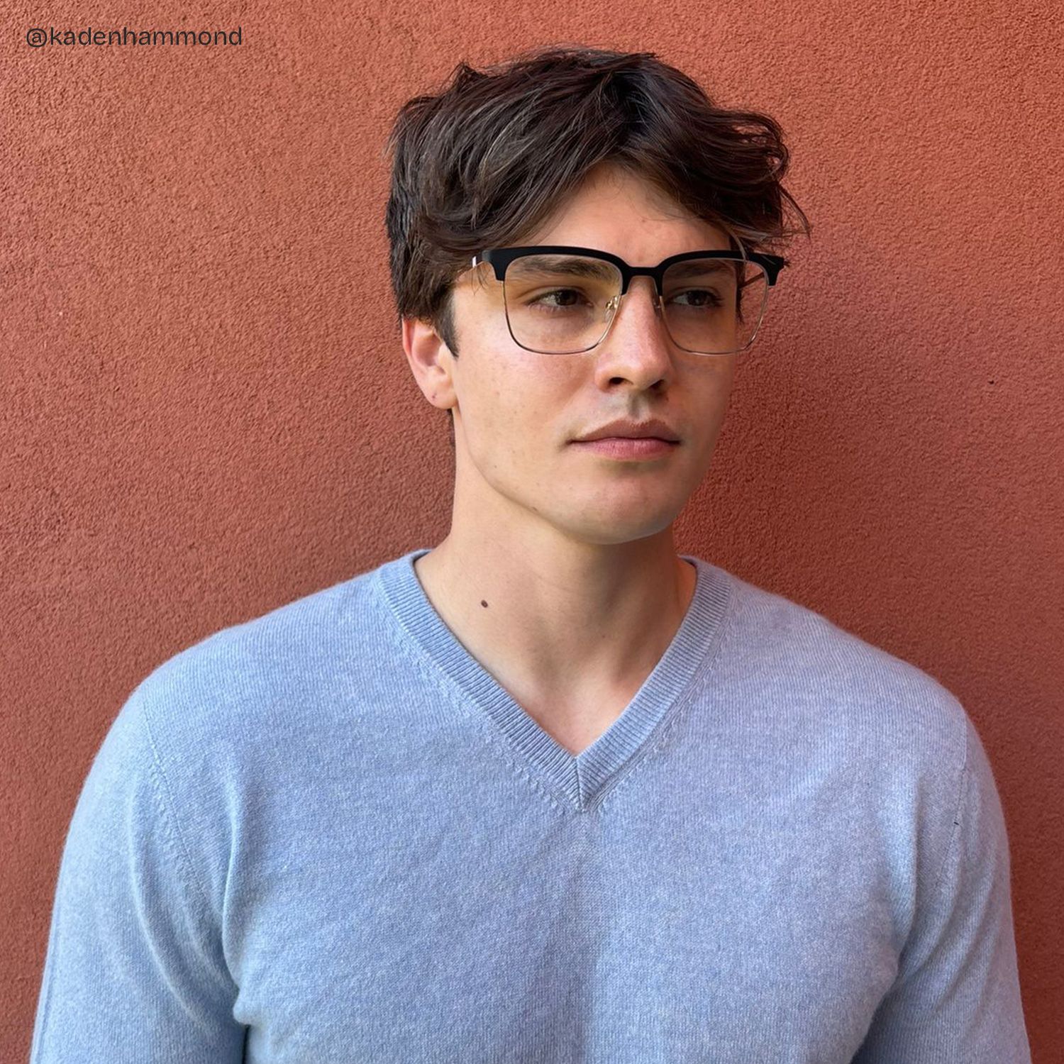 Cleo Black Gold Frame Glasses with Browline Frame Online | ZEELOOL UK7