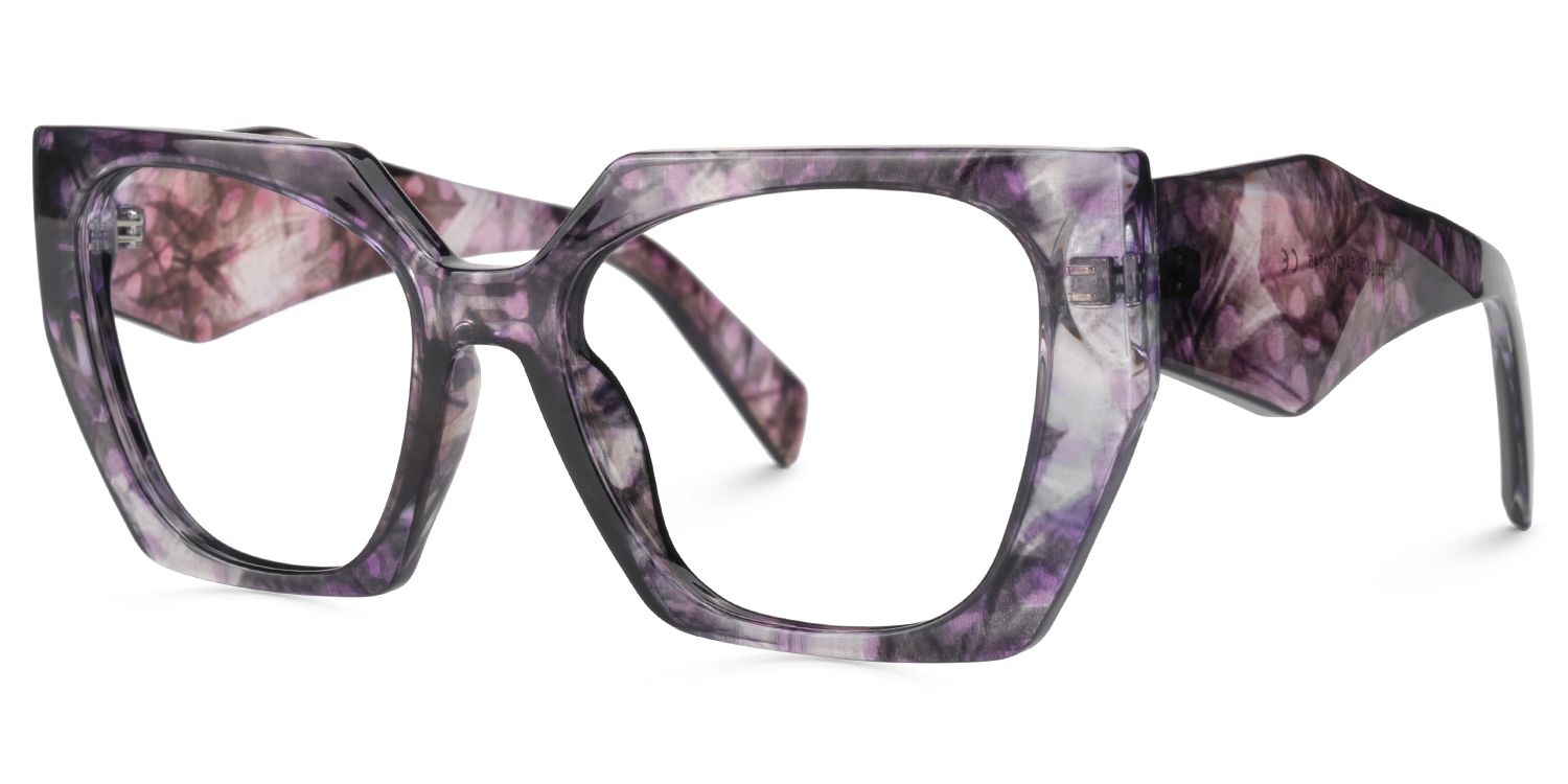 Geometric Sileidy Purple-Pink Glasses deals -Zeelool Glasses1