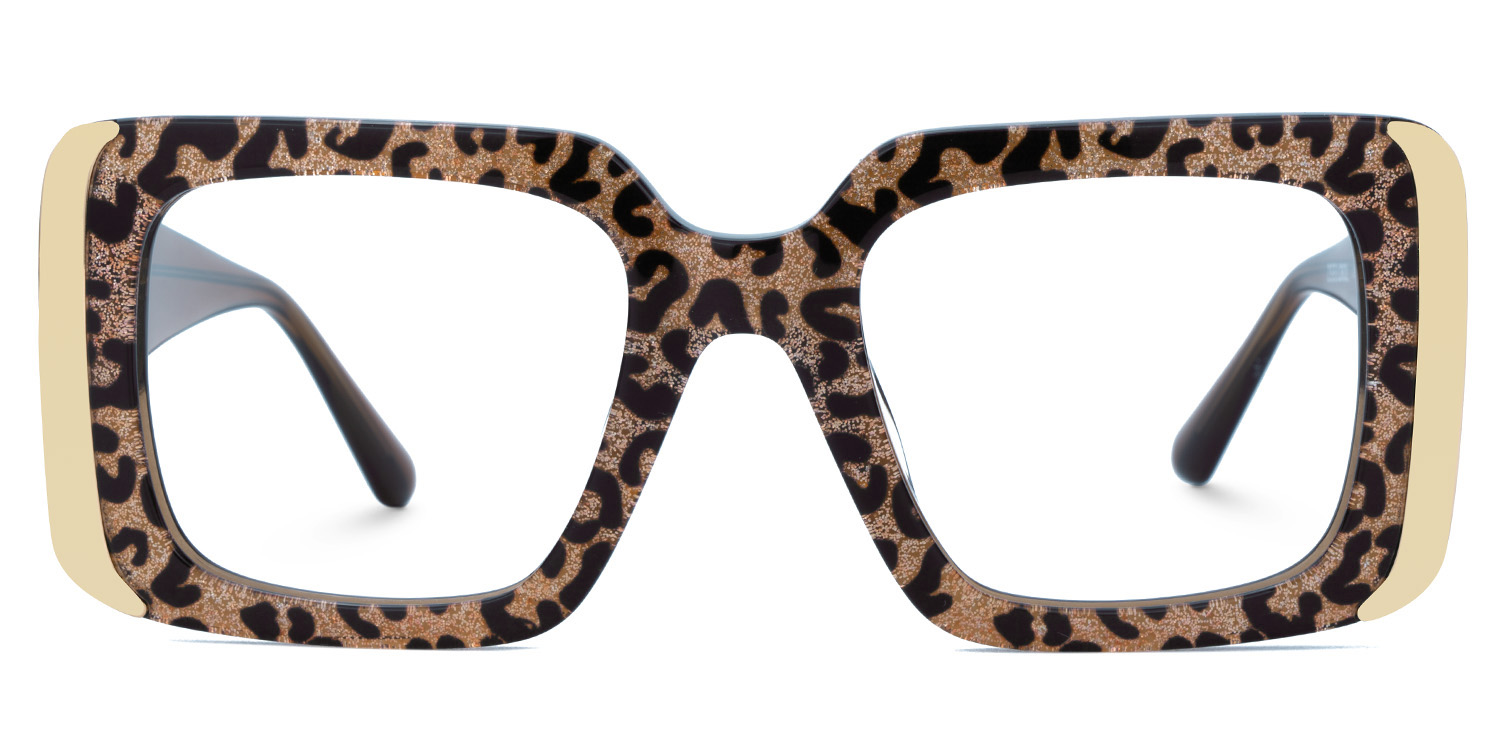 Jesse Rectangle Leopard Glasses0