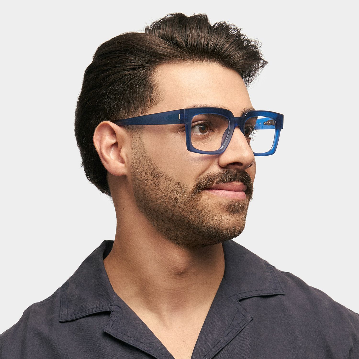 Amadeo TR90 Rectangle Blue Frame Glasses | ZEELOOL UK1