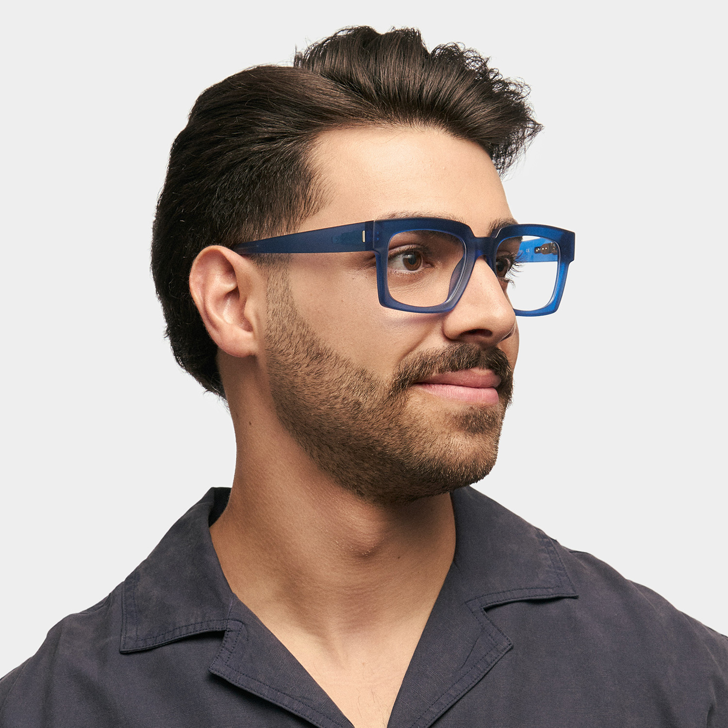 Amadeo TR90 Rectangle Blue Frame Glasses | ZEELOOL UK1