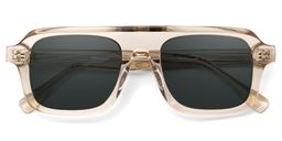 Nomad Rectangle Beige Polarized Sunglasses1