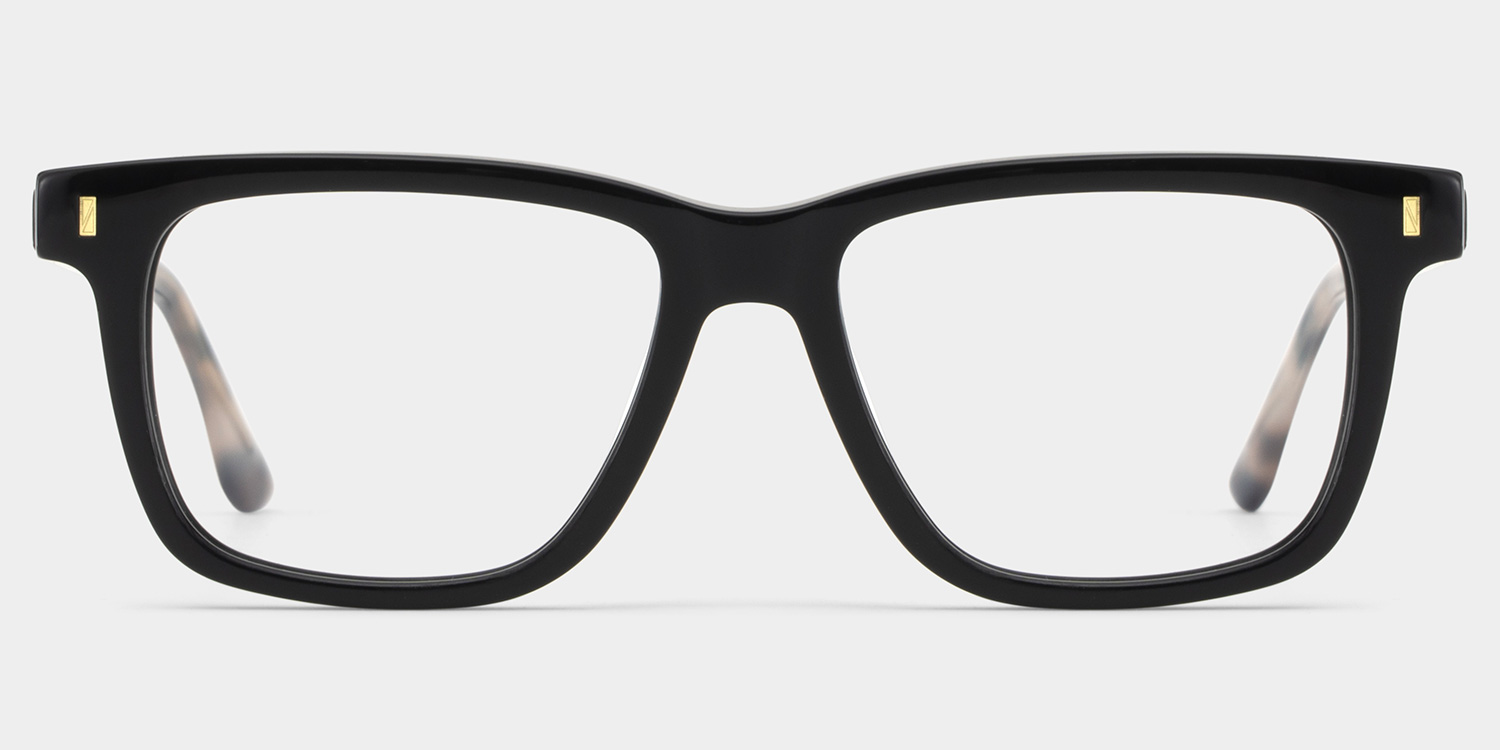 Travis Rectangle Black Glasses0