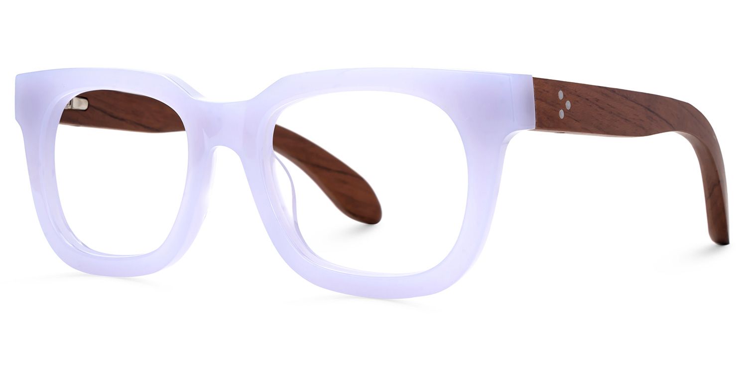 Diana Rectangle Light Purple Glasses | ZEELOOL UK1