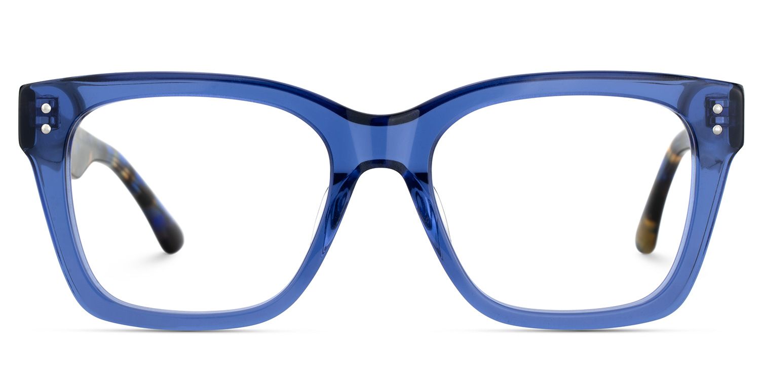 Gaydeh Transparent Blue Glasses With Rectangle Shape | ZEELOOL UK1