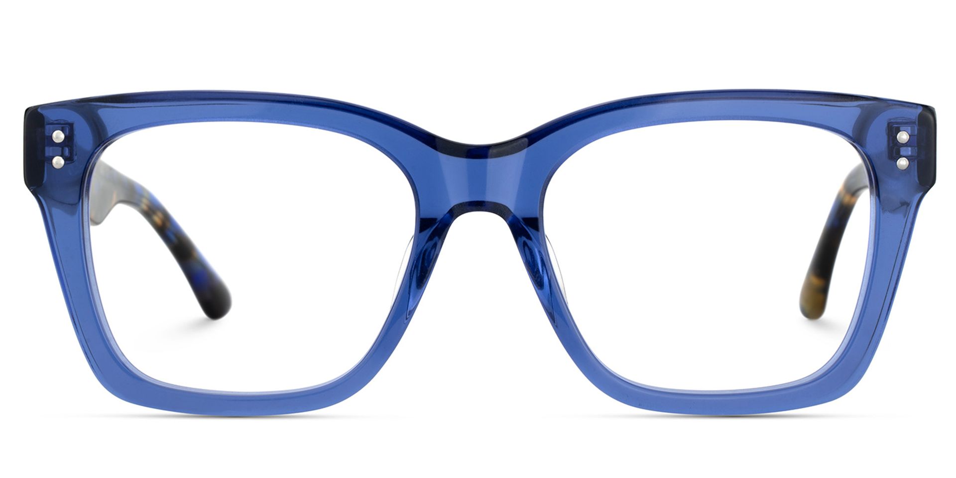 Gaydeh Transparent Blue Glasses With Rectangle Shape | ZEELOOL UK1