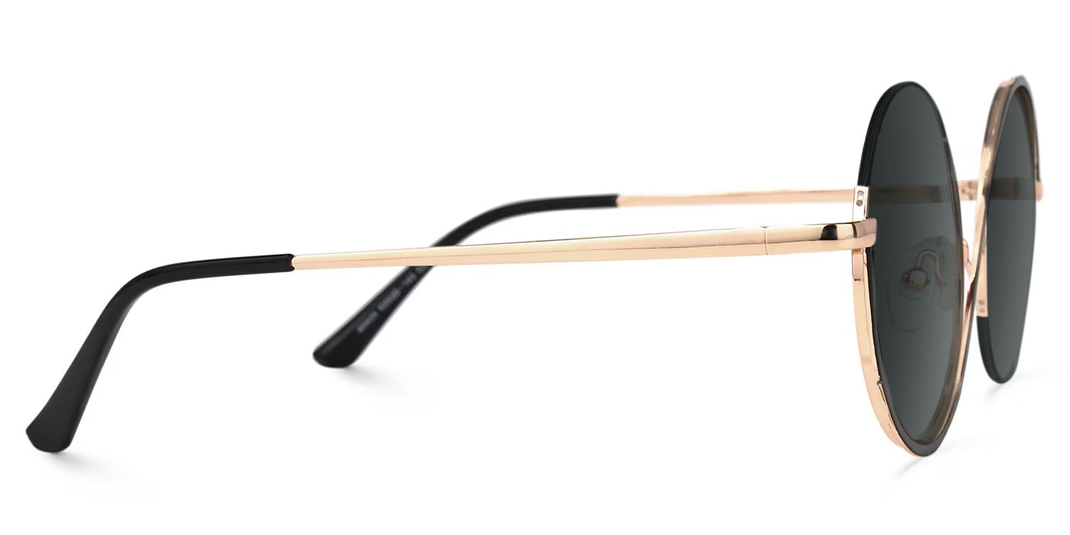 Flozif Round Black Semi Rim Sunglasses | ZEELOOL UK2
