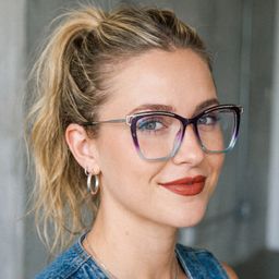Krystle Square Purple-Blue Glasses5