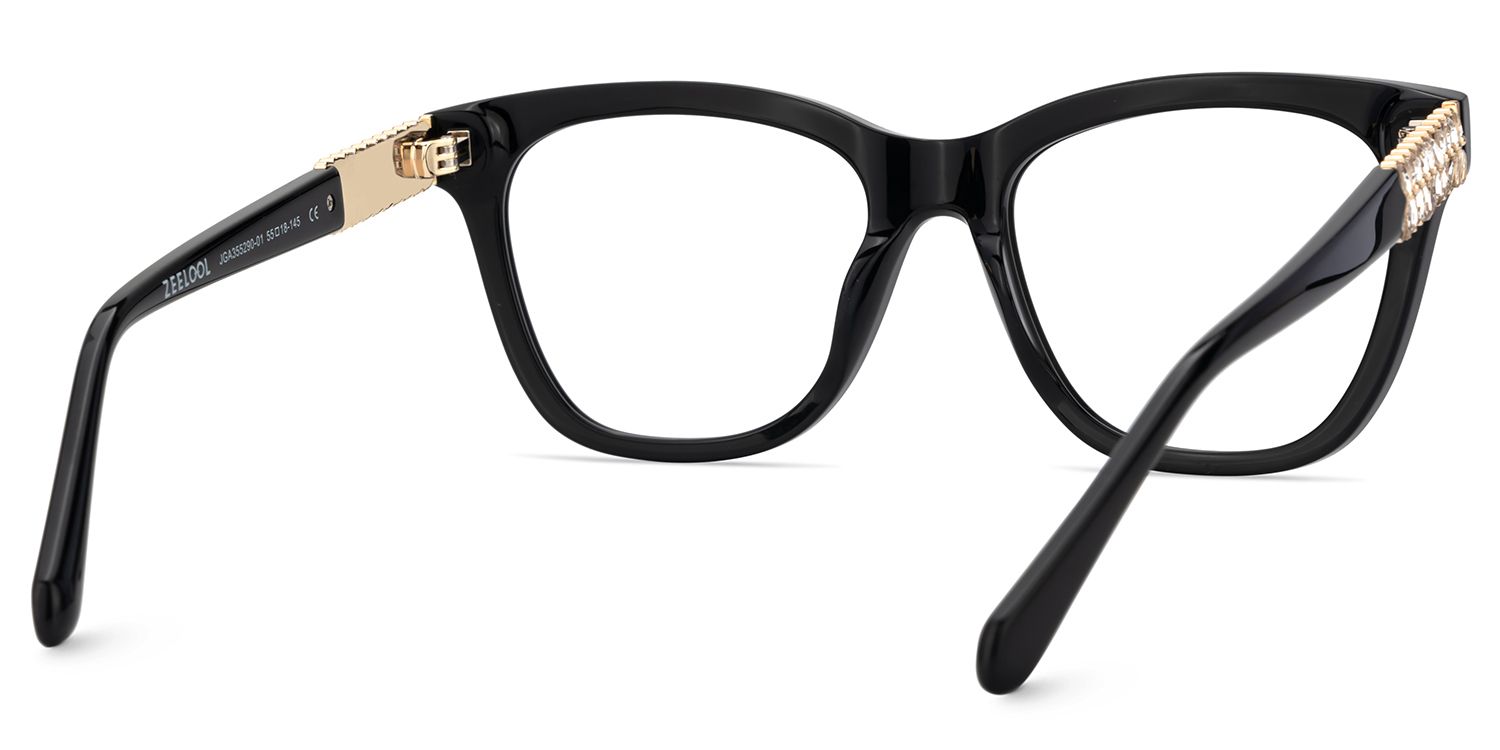 Black Cat Eye Glasses With Rhinestones For Men5