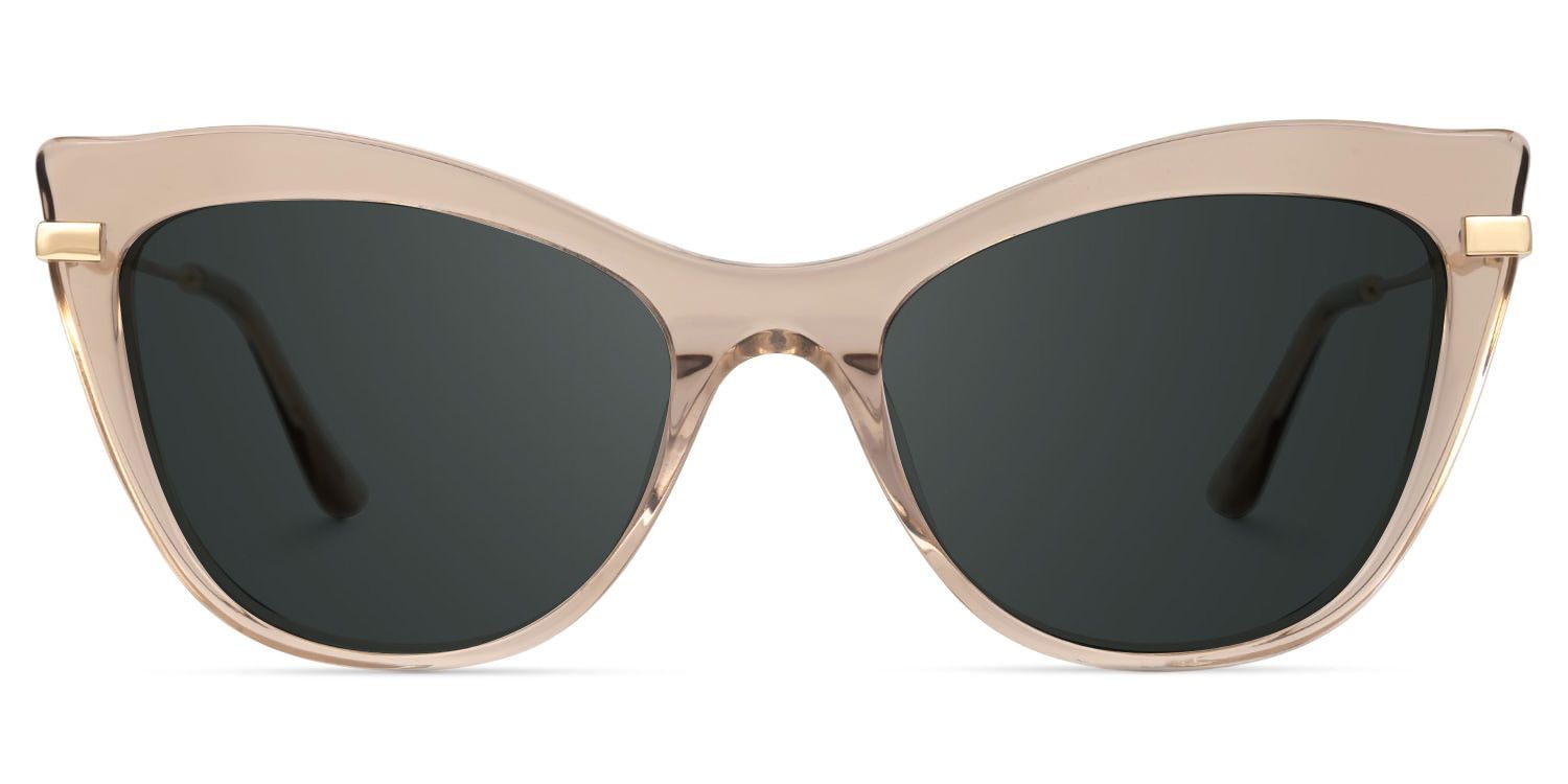 Indira Beige Frame Sunglasses with Cat Eye Style | ZEELOOL UK0
