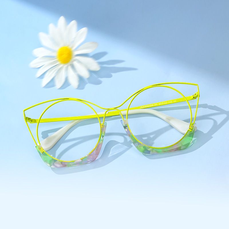 Designer Barbara Lime Green Cat Eye Glasses | ZEELOOL UK4