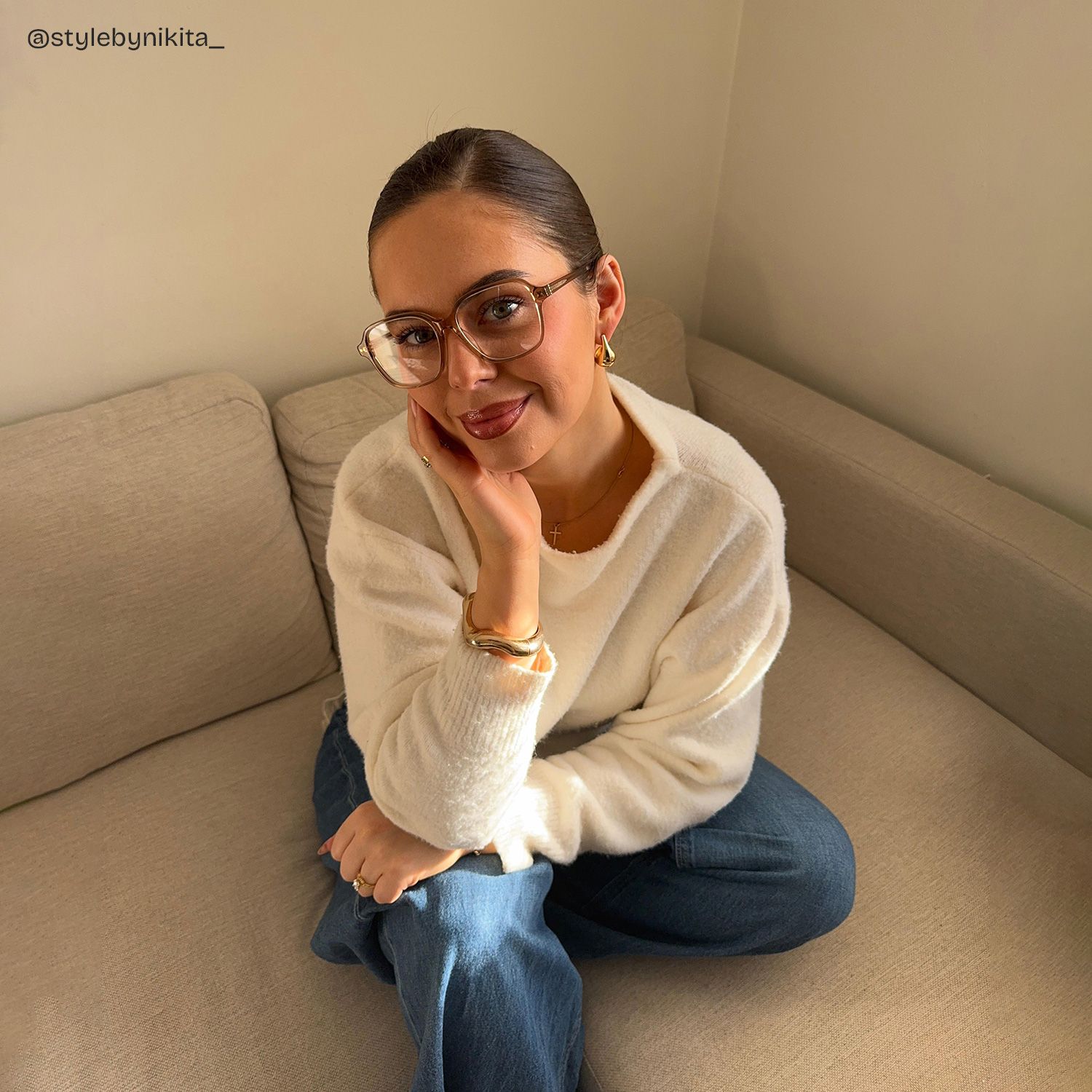 Clementine Light Brown Square Glasses for Women | ZEELOOL6