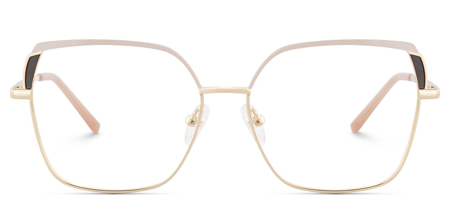 Shayla Metal Square Pink Brown Frame Glasses | ZEELOOL UK1