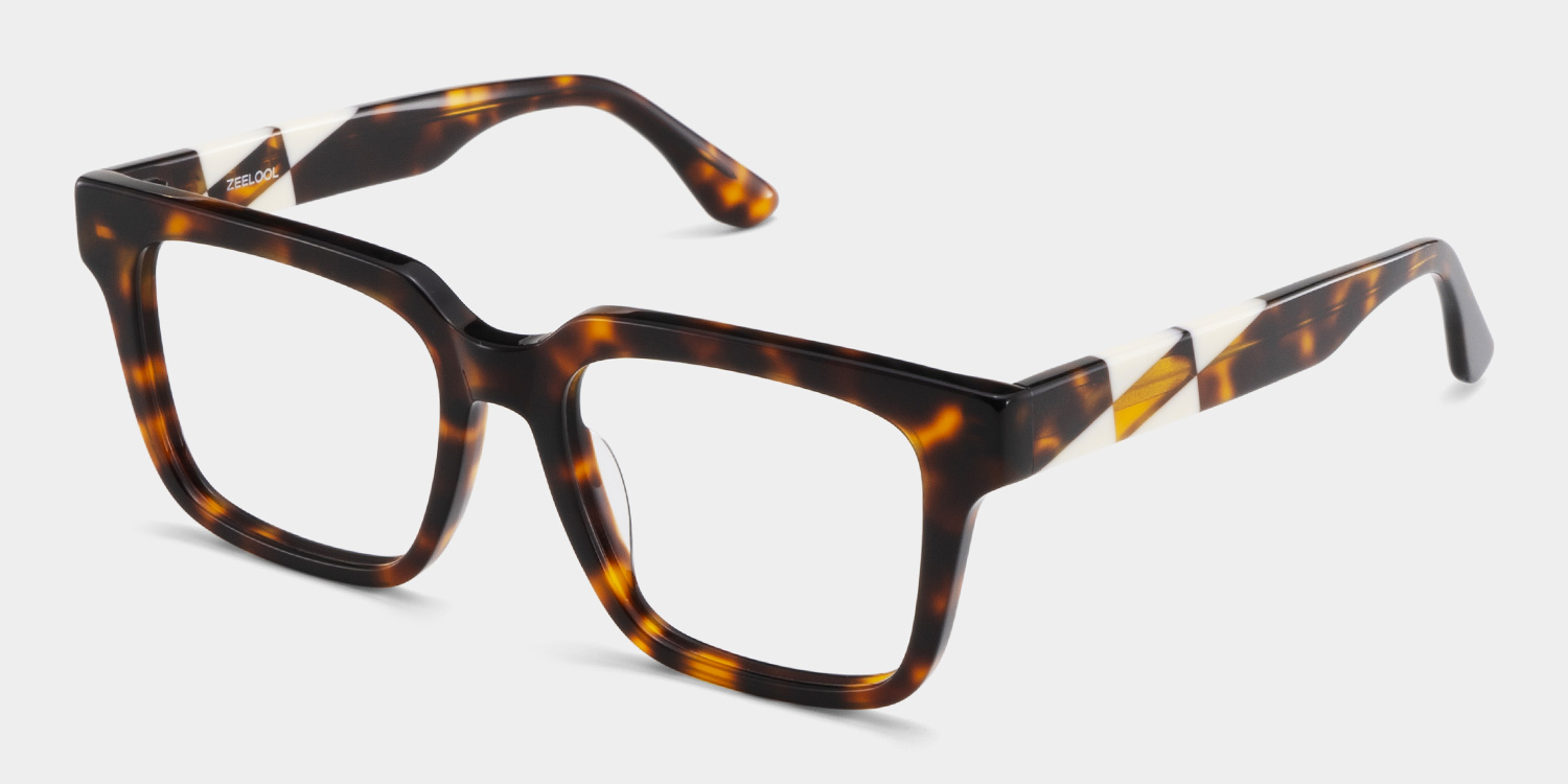 Harriet Square Tortoise Frame Eyeglasses for Man| ZEELOOL UK3