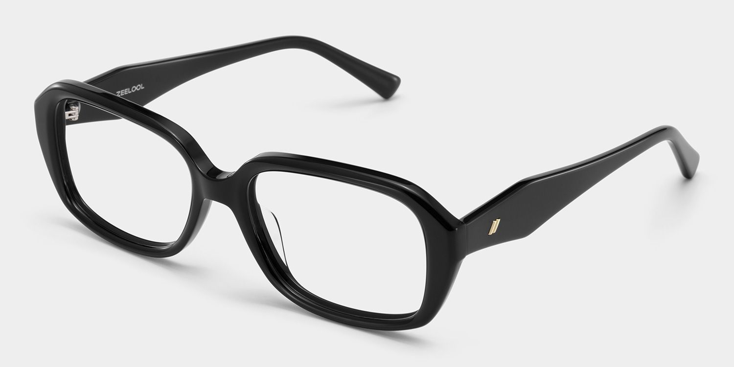 Rowan Black Full Rim Rectangle Eyeglasses for Women | ZEELOOL3