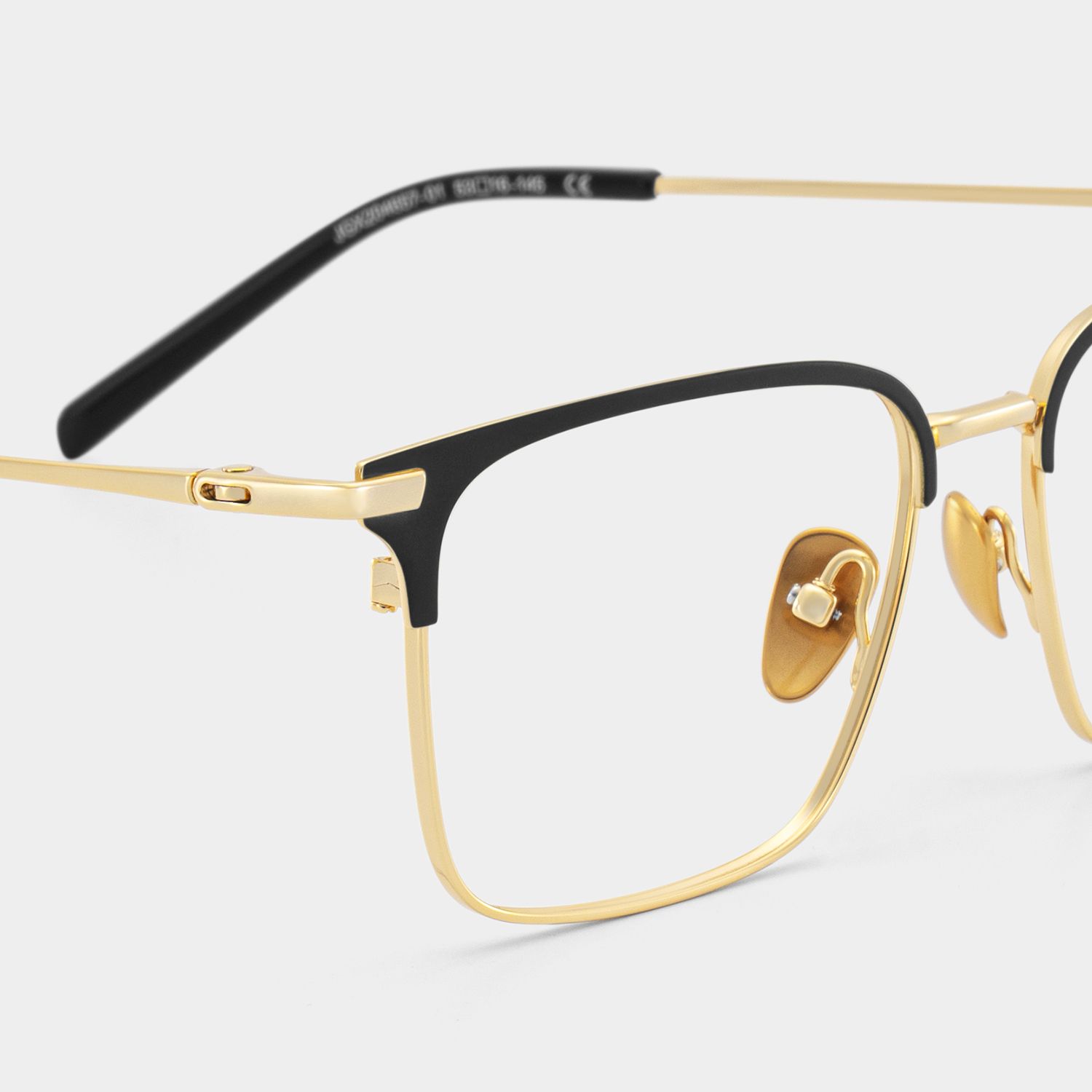 Maxwell Browline Black and Gold Glasses Frames for Men | ZEELOOL UK4