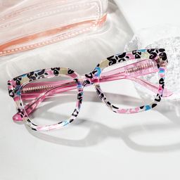 Yaniska Pink Leopard Square Glasses1