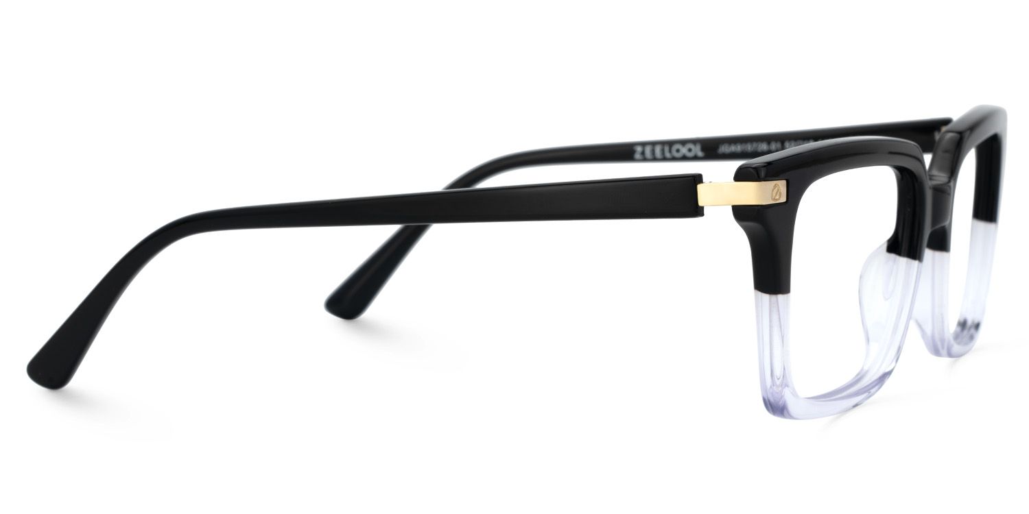 Men's Square Frames With Black And Clear Color4