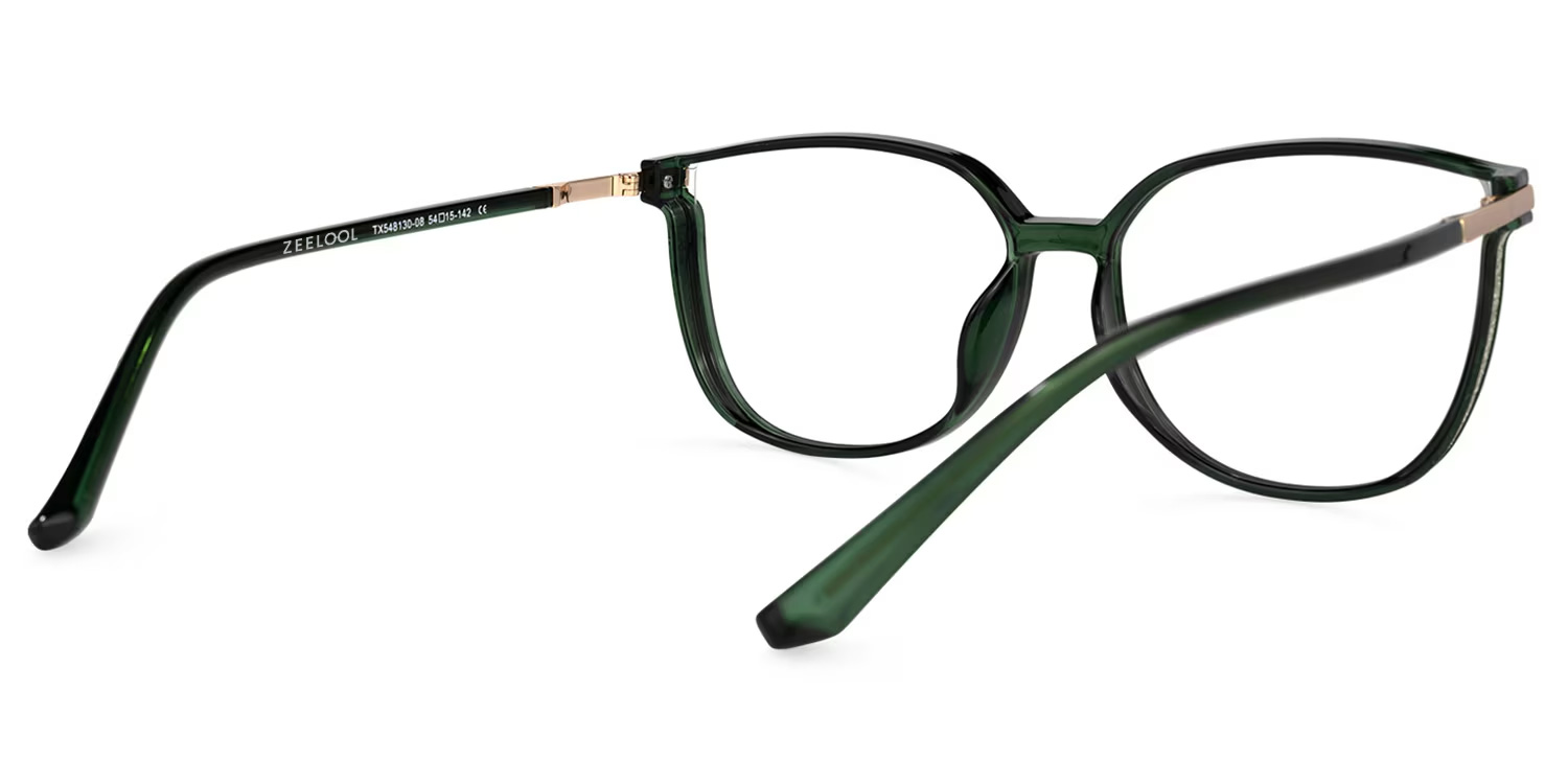 Rodz Square Dark-Green Frame Glasses | ZEELOOL UK3