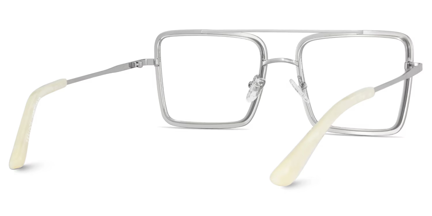 Diva Glasses, Silver Eyeglasses with Rainbow Diamond5