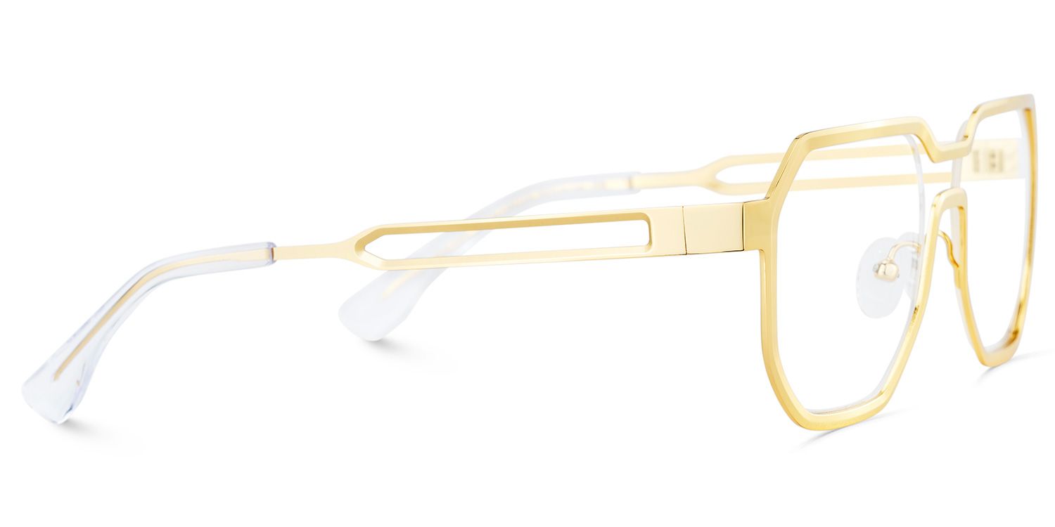 Men's Geometric Glasses in Metal Color5