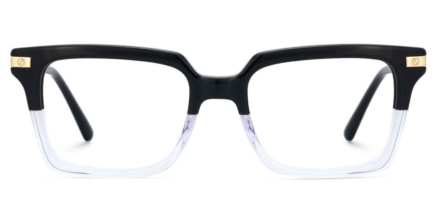 Men's Square Frames With Black And Clear Color1