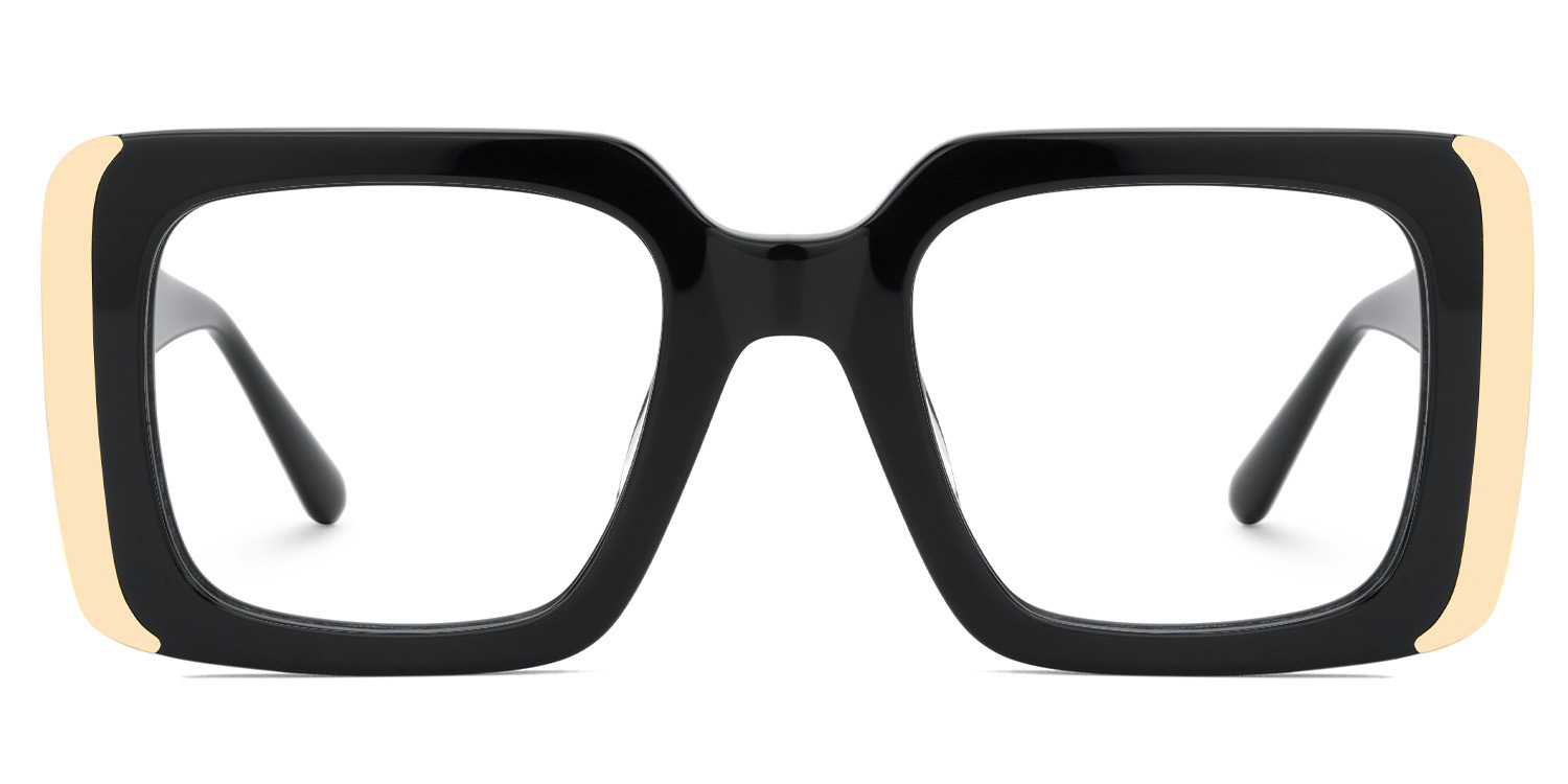 Jesse Rectangle Black Glasses0