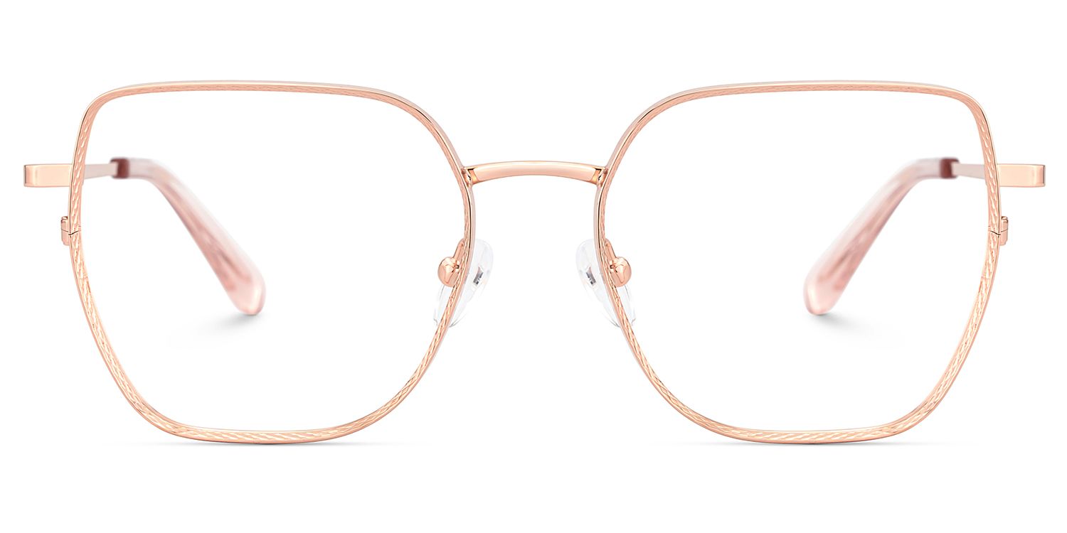 Rose Gold Wire Glasses With Exquisite Pattern1