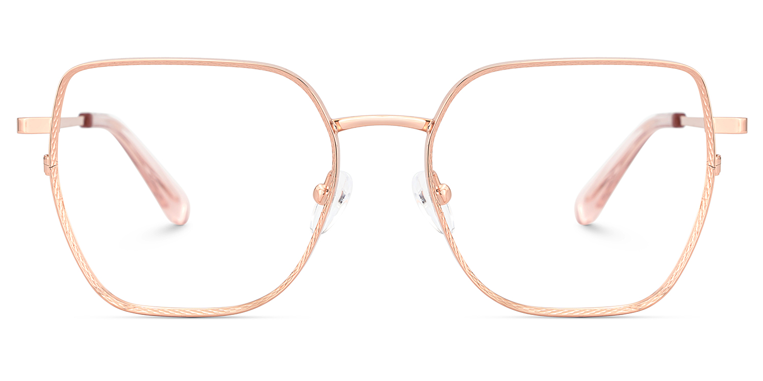 Fife Geometric Rose Gold Glasses1