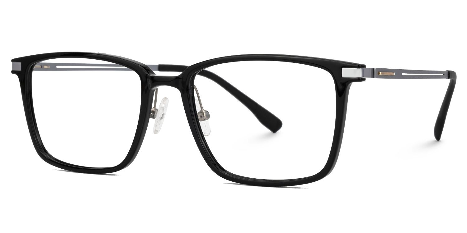 Black Ivonne Rectangle Frame Eyeglasses | ZEELOOL UK1