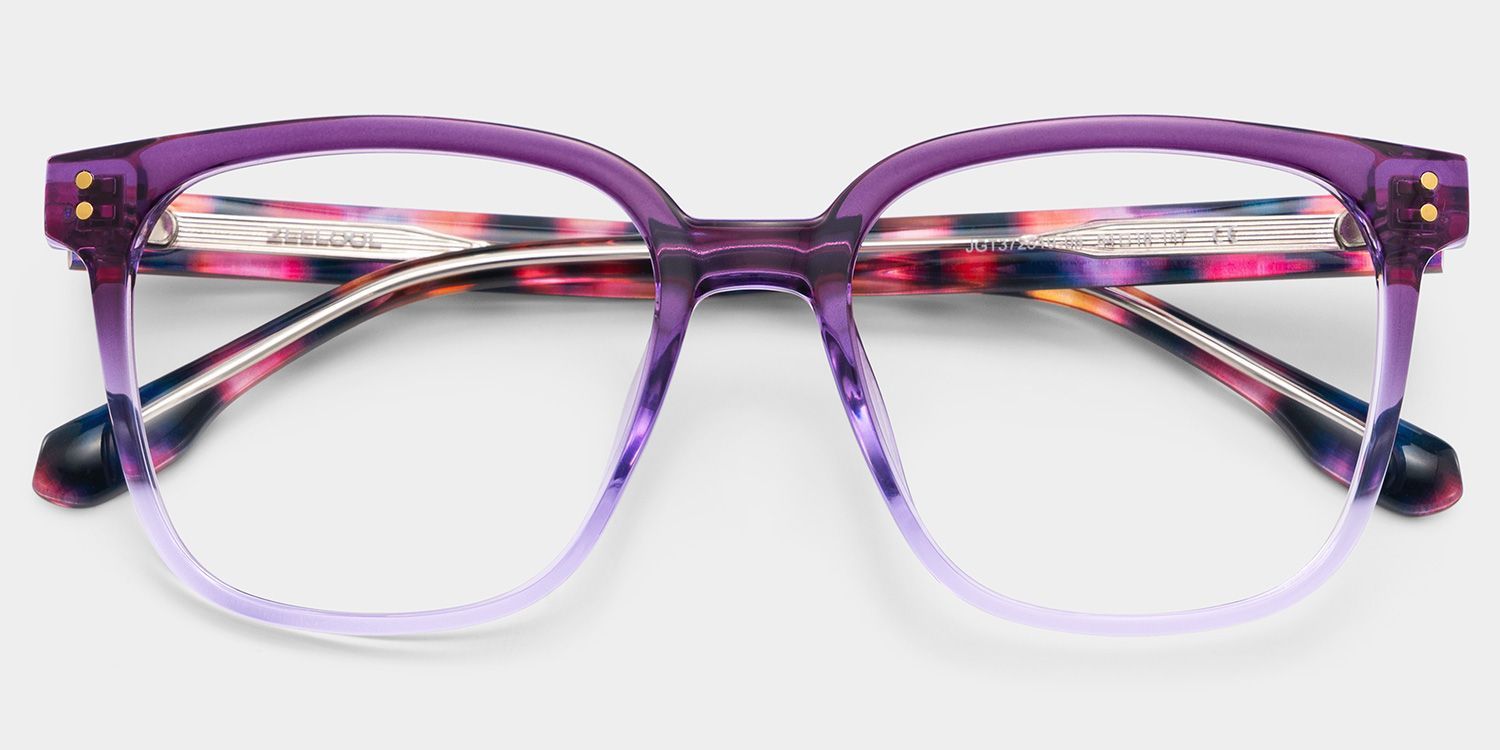 Donnalyn Purple Square Floral Eye Glasses | ZEELOOL1