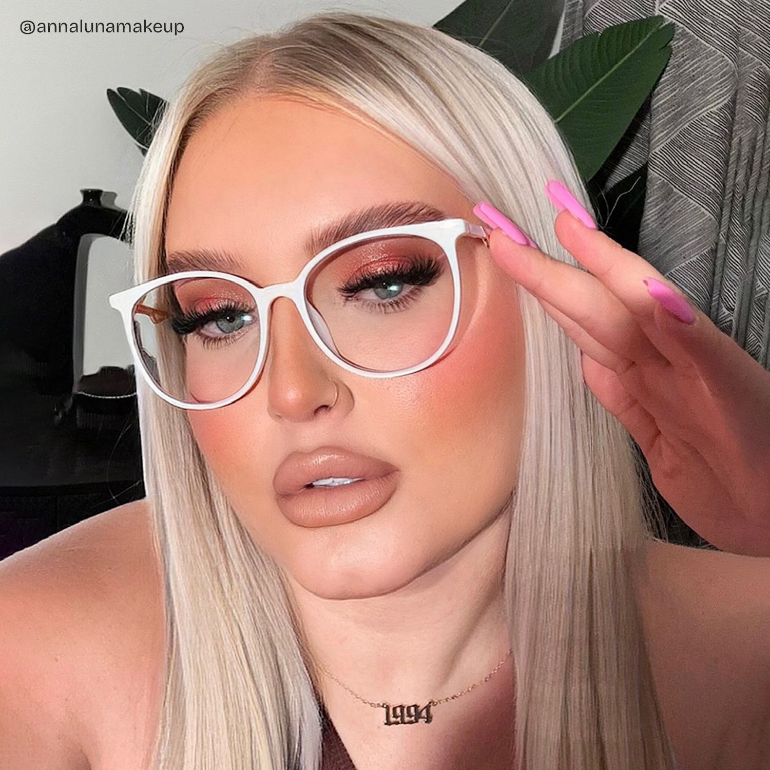 Chanty Round White Thin Frame Glasses | ZEELOOL UK10