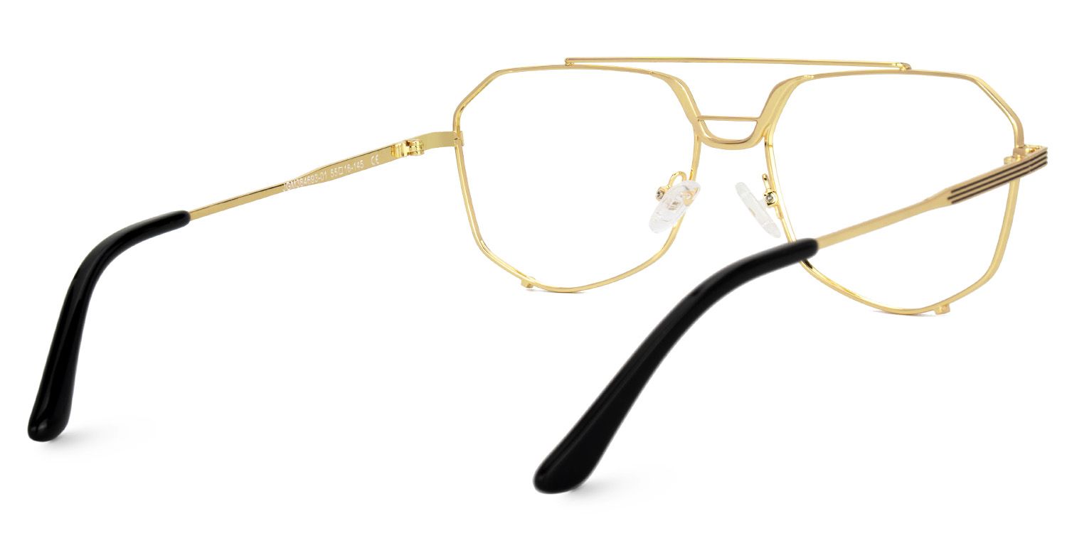 Beethoven Black-Gold Aviator Prescription Glasses | ZEELOOL UK3