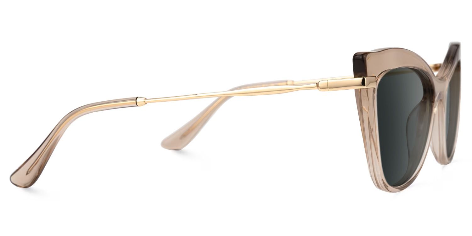 Indira Cat Eye Beige Sunglasses | ZEELOOL UK2