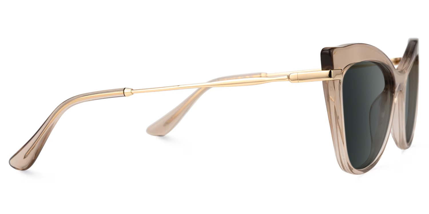 Indira Cat Eye Champagne Sunglasses | ZEELOOL UK2