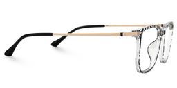 Fezell Black-White Rectangle Glasses2