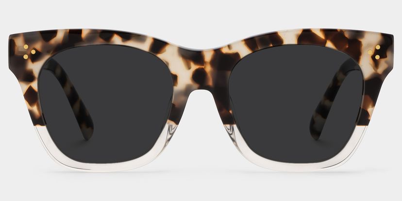 Tandy Rectangle Light-Tortoise Sunglasses