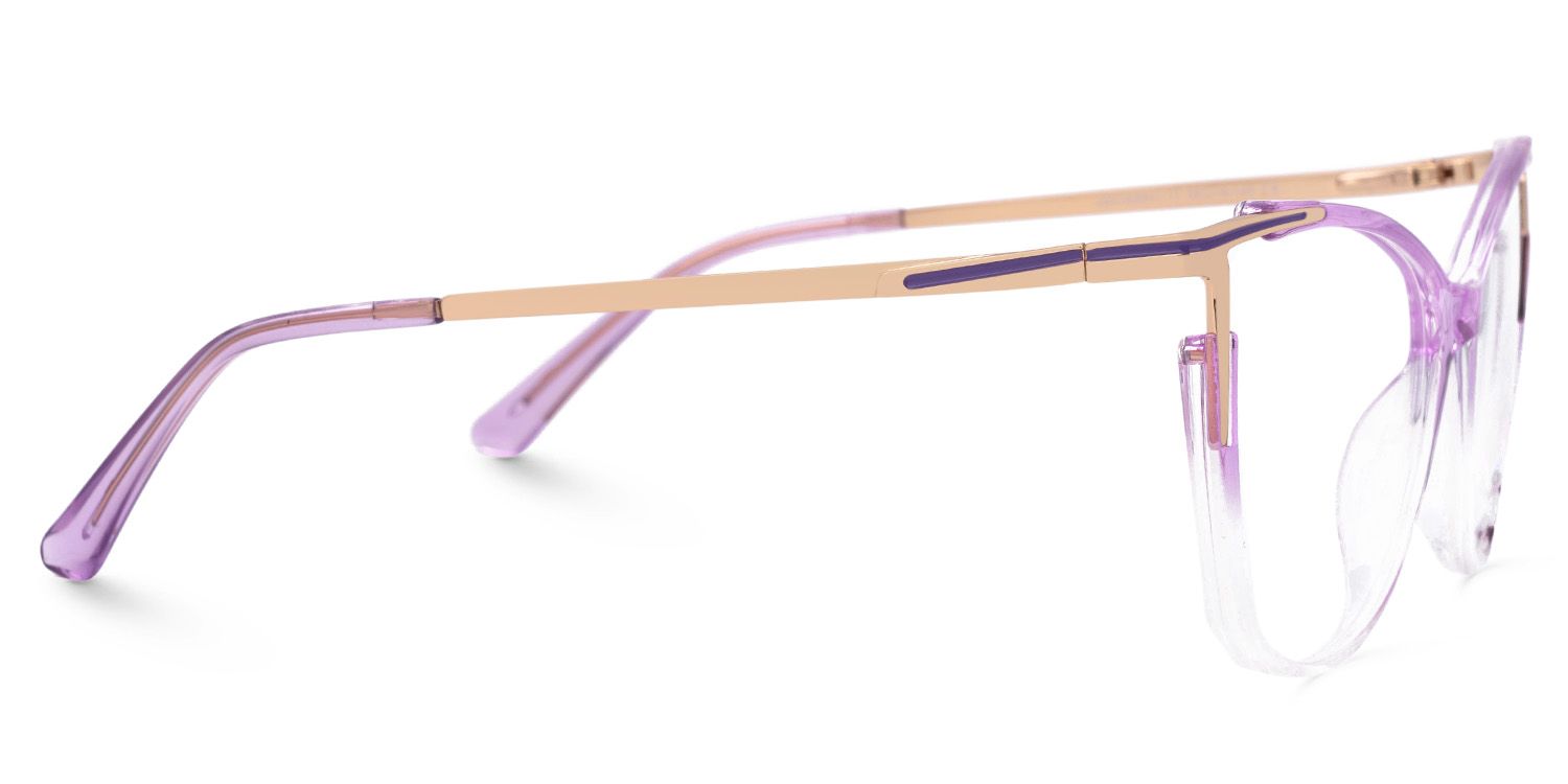 Yomary Purple Transparent Glasses with Cat-Eye Frames2