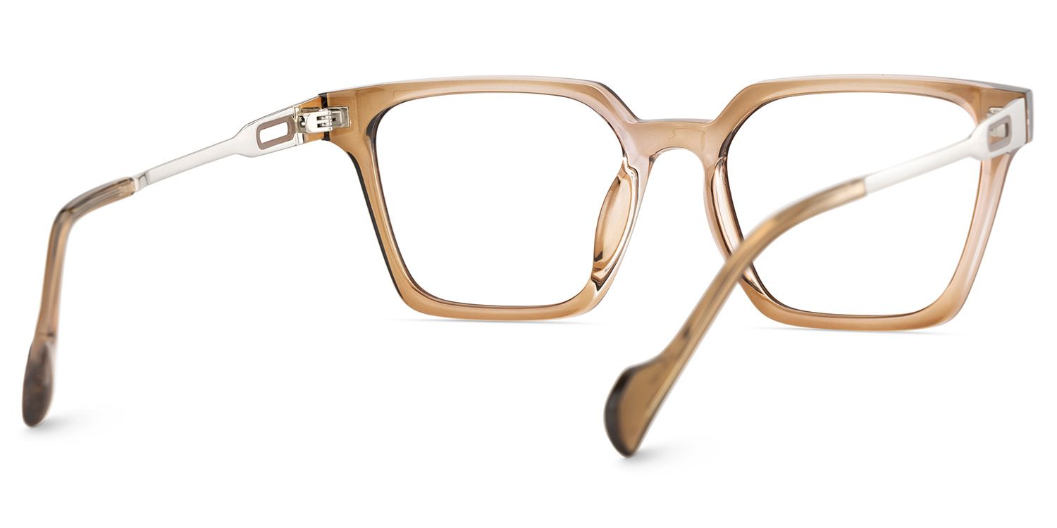 Mabel Eyeglasses in Square Beige Frame | ZEELOOL UK5