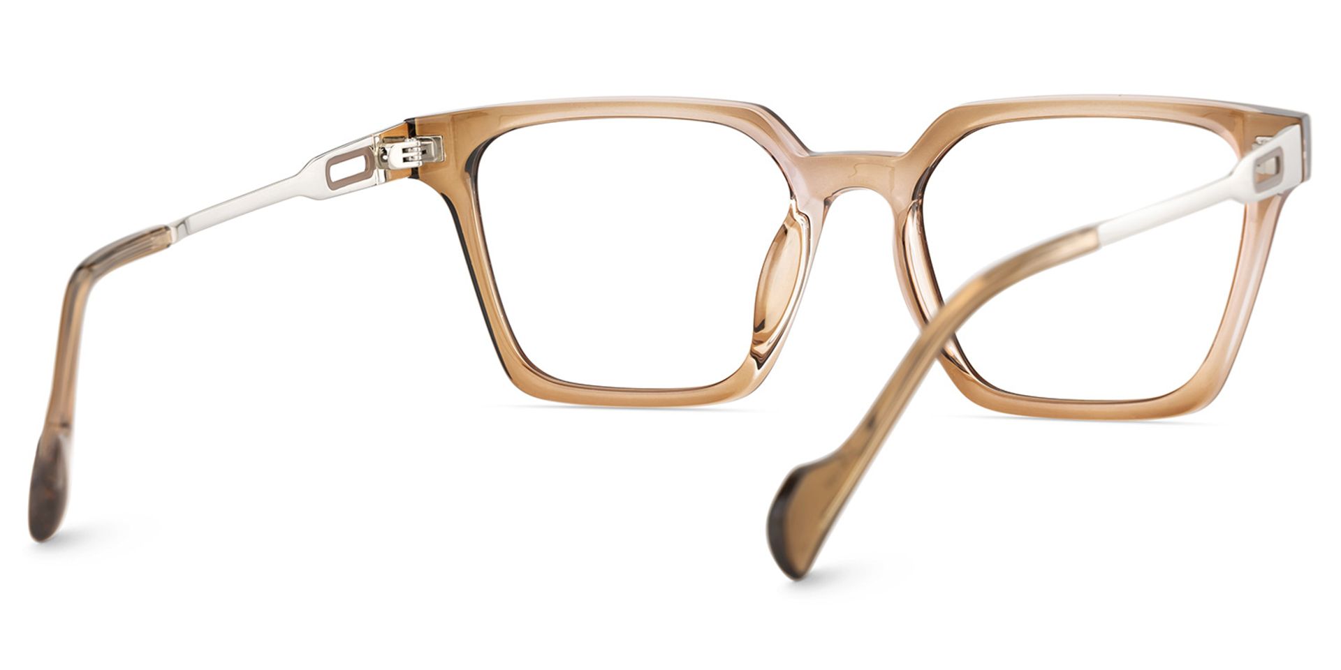 Mabel Eyeglasses in Square Beige Frame | ZEELOOL UK5