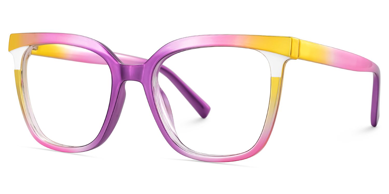 Leo Multicolor Square Prescription Glasses | Zeelool3