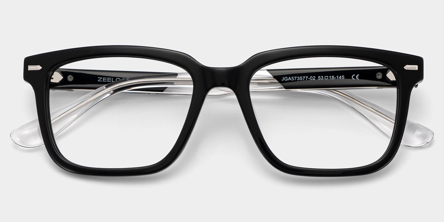 George Black Rectangle Eyeglass Frames for Men | ZEELOOL2