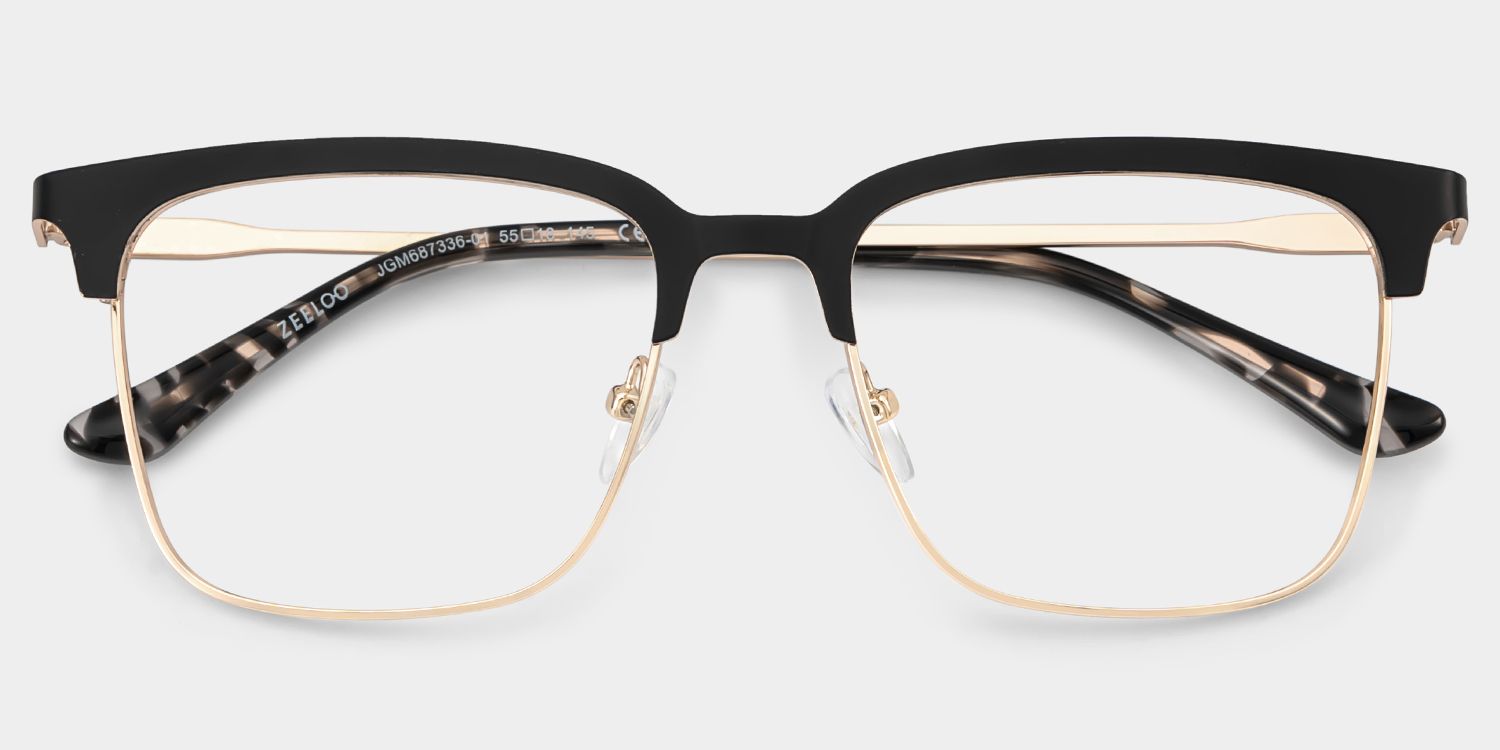 Cleo Black Gold Frame Glasses with Browline Frame Online | ZEELOOL UK2