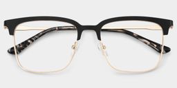 Cleo Browline Black Gold Glasses2