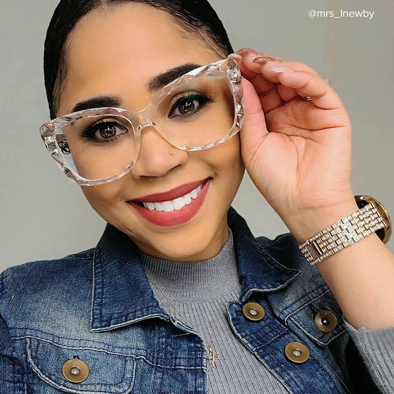 Edna Cateye Clear Frame Glasses | ZEELOOL UK8