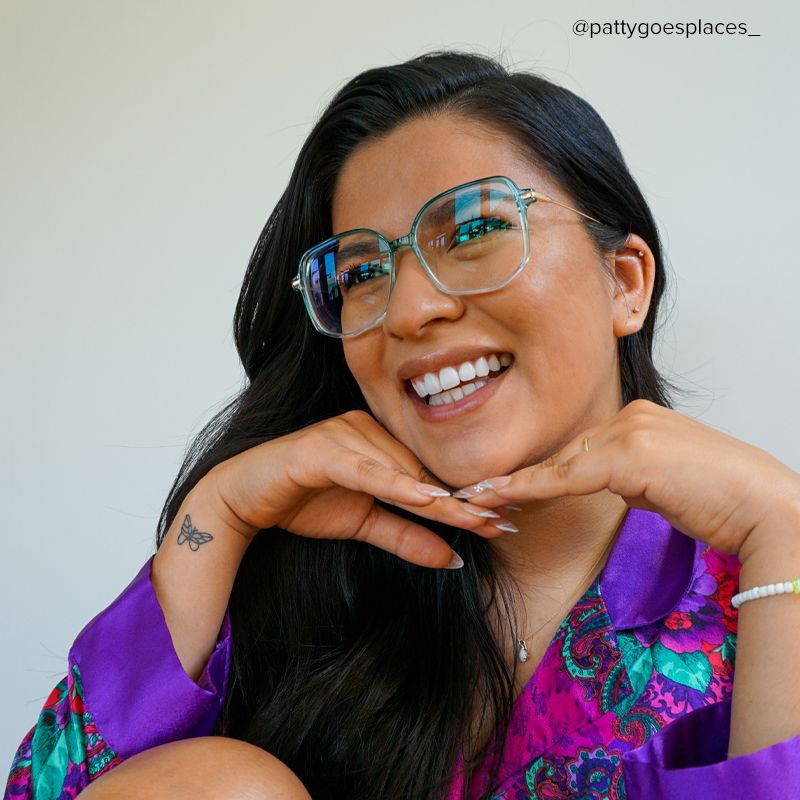 Payton Green Geometric Frame Glasses | Zeelool7
