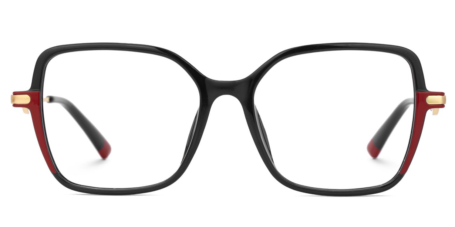Rendon thin black eyeglass frames in Square Design | ZEELOOL UK0