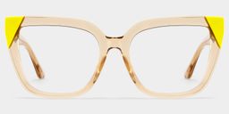 Mirta Square Beige Yellow Glasses0