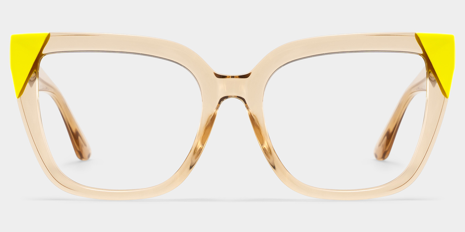 Mirta Square Champagne Yellow Glasses0